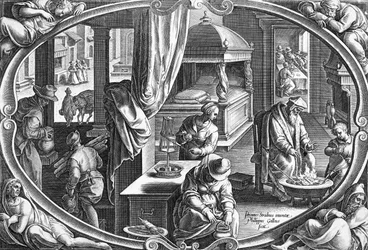 Winter, graviert von Philip Galle, ca. 1580